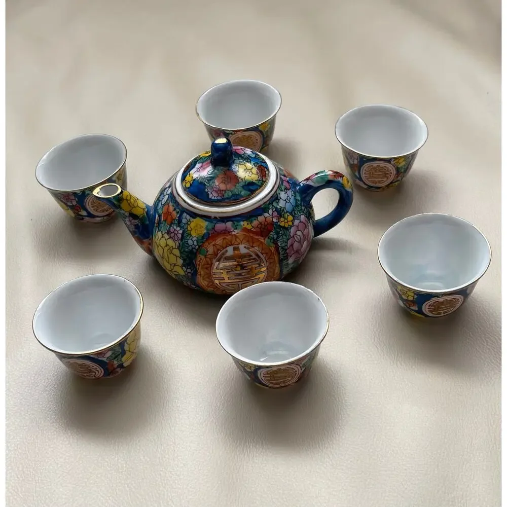 Vintage Mini Asian Japanese Teaset Tea Set Tea Pot Unique